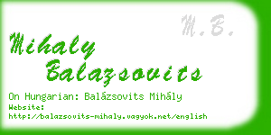 mihaly balazsovits business card
