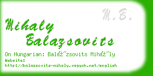 mihaly balazsovits business card